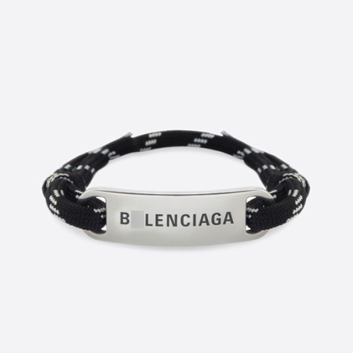 발렌시아 가폴리 에스테르 & 코튼 & 골동품 실버 황동 플레이트 팔찌