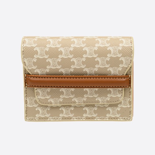 셀린느 트리옹프 로고 프린트 카드 홀더 월렛  10E242BZ904