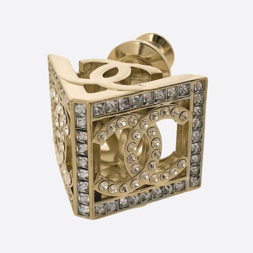 샤넬 핀 브로치 B24C GP 라인스톤 골드 우먼즈 맨즈