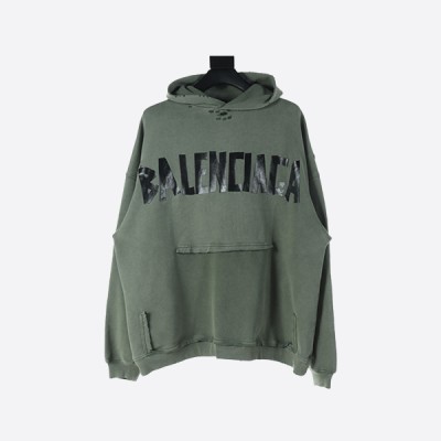 발렌시아가 BLCG 마스킹 테이프 후드 스웨트셔츠 후드