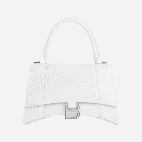 발렌시아가 아워글래스 스몰 핸드백 화이트 5935461LR6Y9016