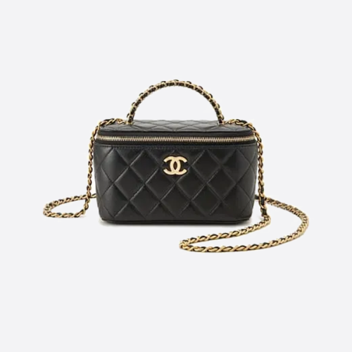 샤넬 양가죽 화장품 가방 23K 체인 핸들 박스 가방 AP3012 B09158 94305