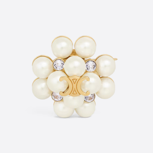 셀린느 라운드 진주 브로치 461JW6RPB.01GI