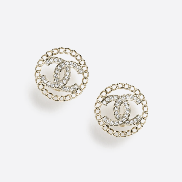 샤넬 라운드 할로우 더블 C 이어링 ABG269B21819U3377