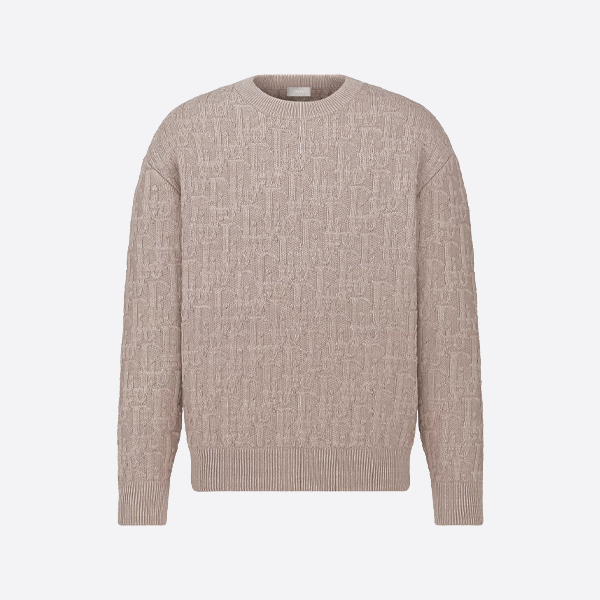 디올 오블리크 자카드 크루넥 스웨터