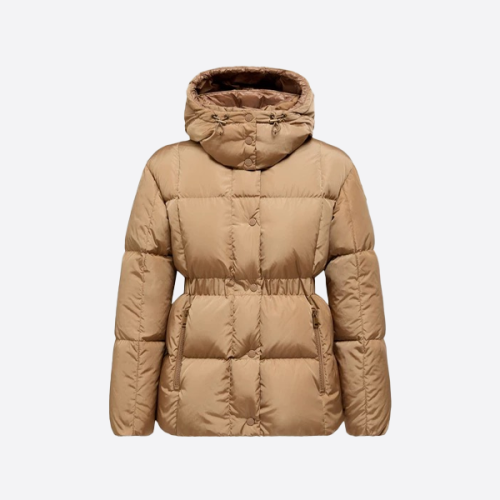 몽클레르 벨티드 후드 다운 재킷 브라운