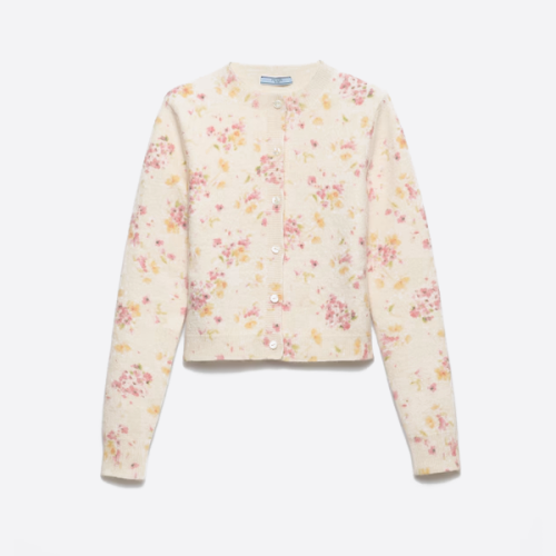 프라다 플로럴 모헤어 울 카디건