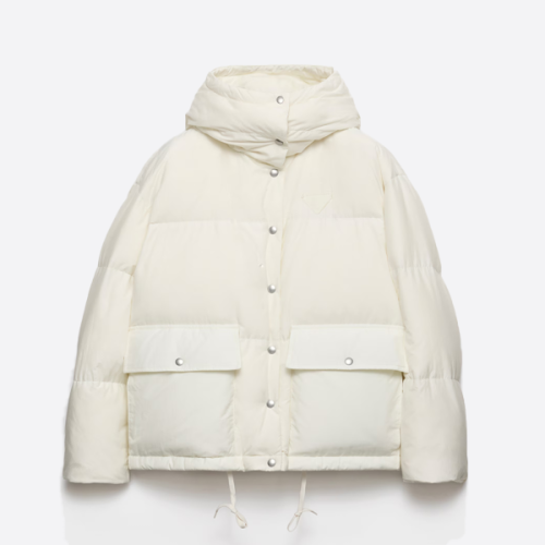 Prada Re-Nylon Cropped Convertible Down Jacket