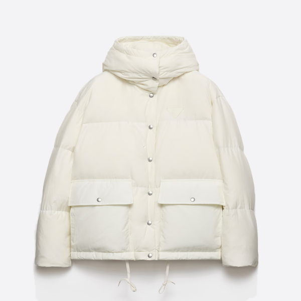 Prada Re-Nylon Cropped Convertible Down Jacket