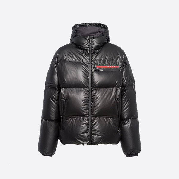 Prada classic red striped down jacket