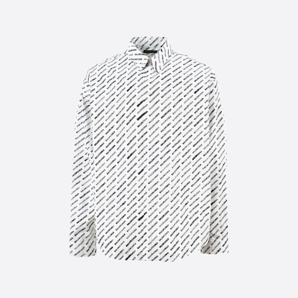 Balenciaga lettering long-sleeved shirt white
