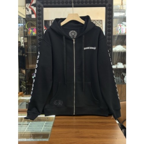 크롬하츠 블랙 산스크리트 지퍼업 재킷 120230