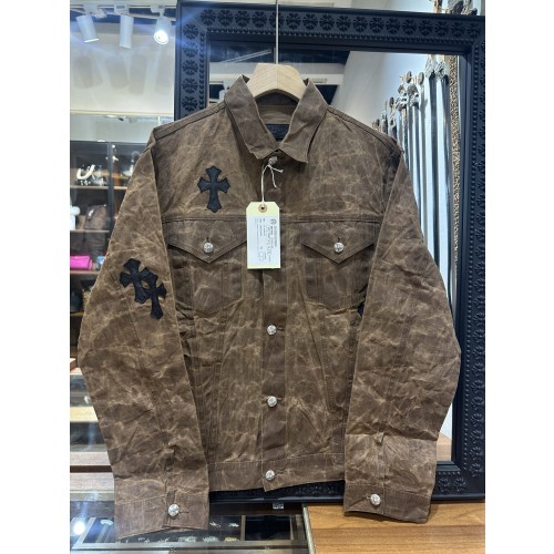 크롬하츠 오일왁스 패브릭 패치워크 데님 재킷