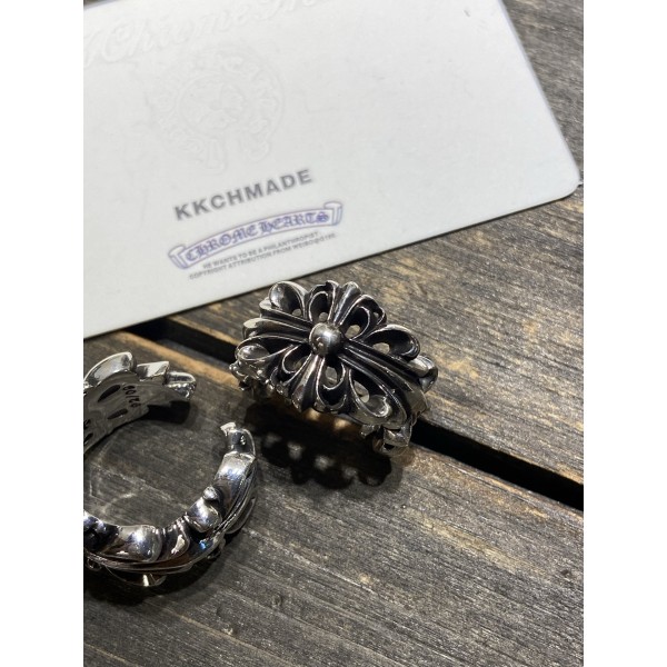 크롬하츠 오픈 크로스 플라워 링