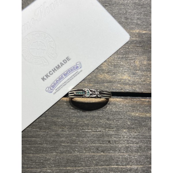 크롬하츠 그린 다이아몬드 인레이 소드 링