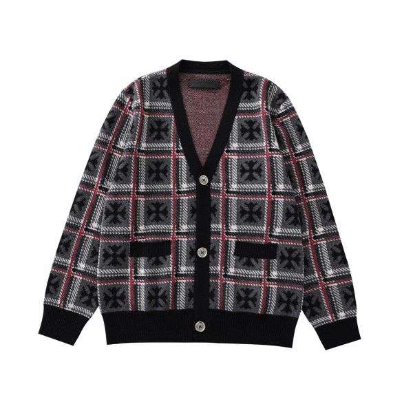 크롬하츠 크로스 자카드 캐시미어 카디건