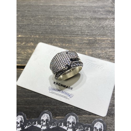 크롬하츠 풀 다이아몬드 플레임 링