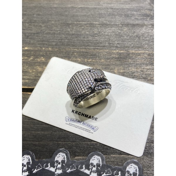 크롬하츠 풀 다이아몬드 플레임 링