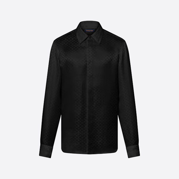 루이비통 체커보드 자카드 셔츠 블랙