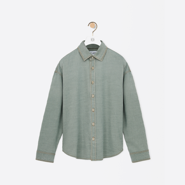 로에베 리넨 그린 셔츠 재킷