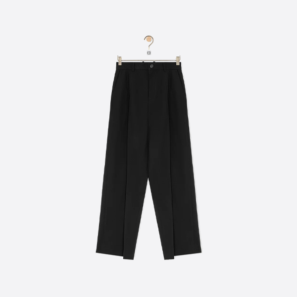 로에베 버클 와이드 레그 팬츠 블랙