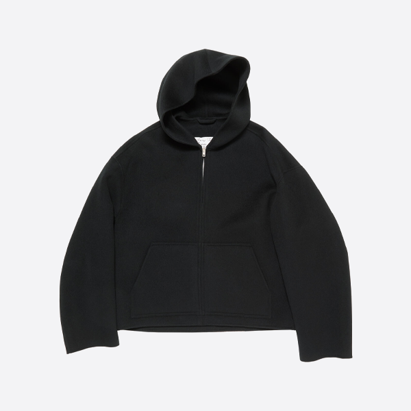 아크네 더블페이스 캐시미어 후드 재킷(블랙)