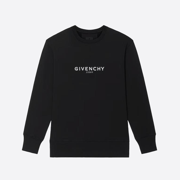 지방시 리버스 레터 프린트 크루넥 스웨트셔츠 블랙