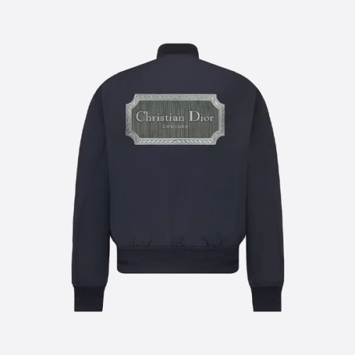 디올 백 스퀘어 로고 자수 플라이트 재킷