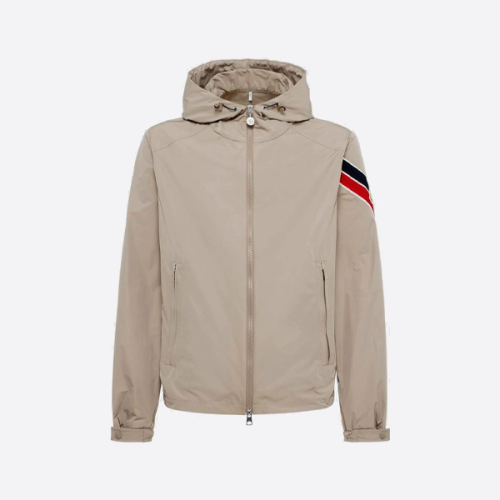 몽클레르 트리컬러 트림 슬리브 스트라이프 후드 코트 재킷