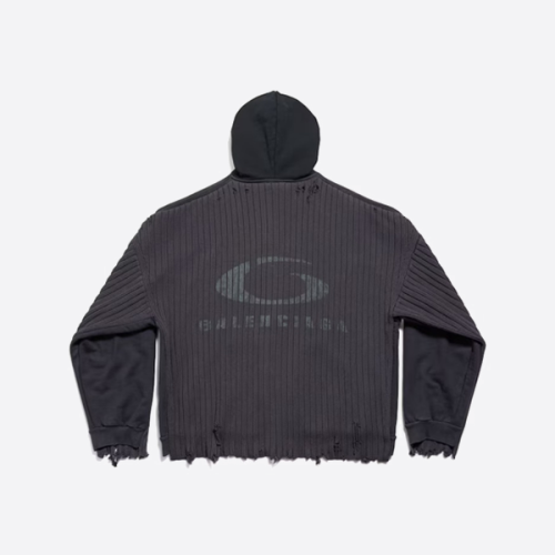 발렌시아가 링 패널 스웨터 후드 재킷