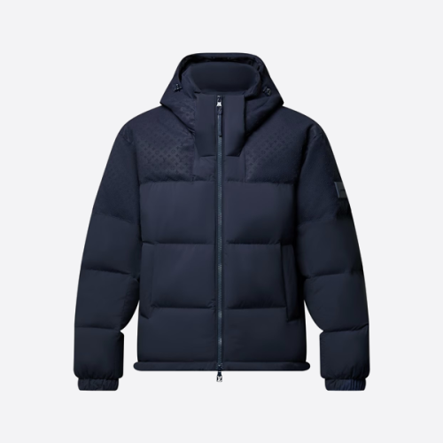 루이비통 3D 자카드 후드 다운 재킷 블루