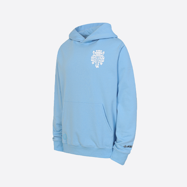 크롬하츠 빅소드 프린트 후드 스웨트셔츠, 블루