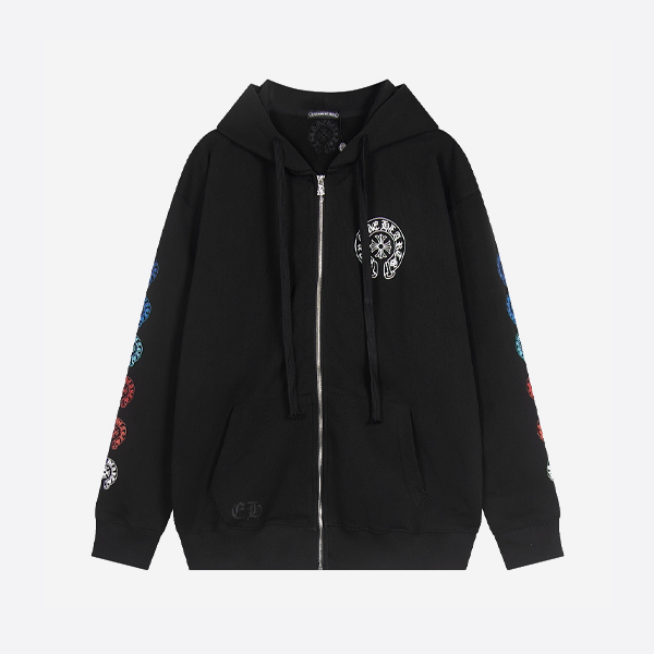 크롬하츠 레인보우 호스슈 후드티 블랙