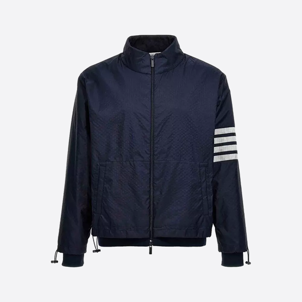 톰 브라운 더블 레이어 캐주얼 포바 우븐 스탠드 칼라 재킷