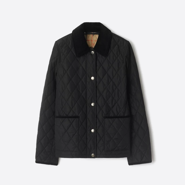 버버리 다이아몬드 퀼팅 재킷, 블랙