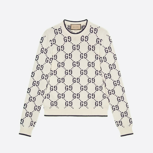 구찌 자카드 풀오버 니트 스웨터, 크루넥 스웨터