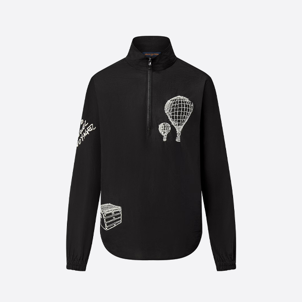 루이비통 열기구 자수 하프집 재킷