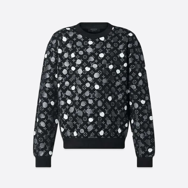 루이비통 야요이 쿠사마 핸드페인팅 폴카 도트 크루넥 스웨트셔츠
