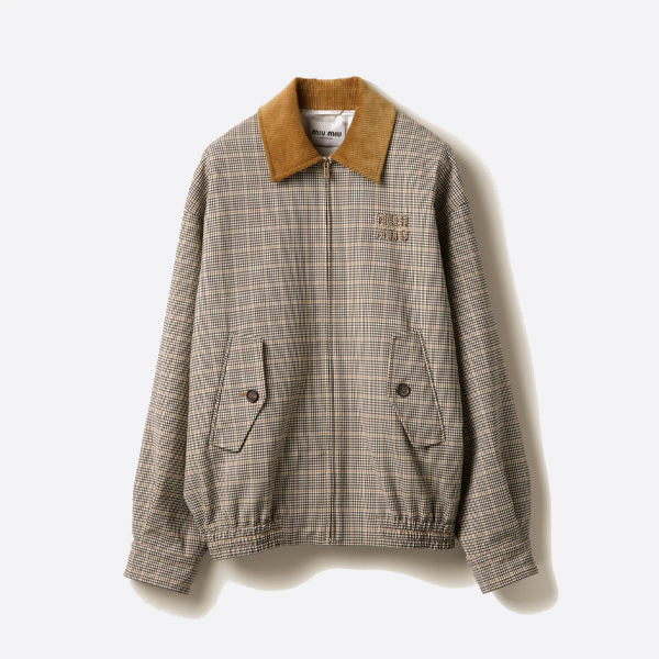 미우미우 코듀로이 칼라 체크 재킷