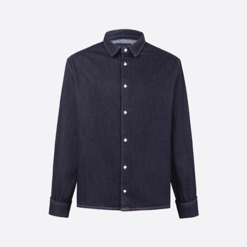 뒷면에 이름표가 있는 프라다 데님 재킷, 블랙