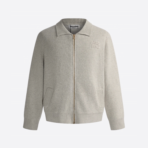 미우미우 울 지퍼업 니트 가디건