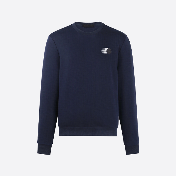 몽클레르 더블 이미지 가죽 스웨트셔츠