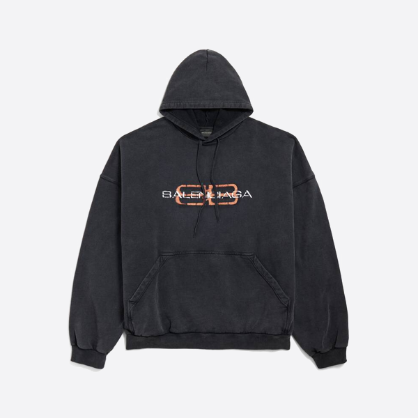 발렌시아가 빈티지 디스트레스드 후드 스웨트셔츠