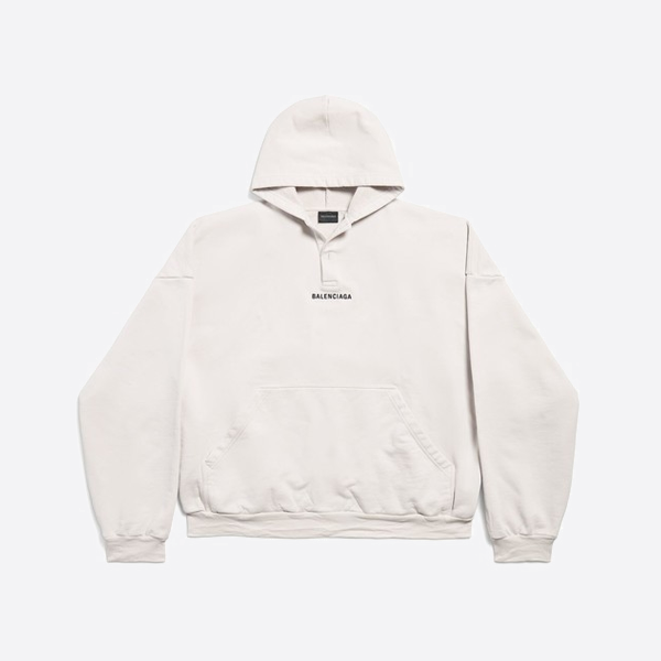 발렌시아가 폴로 칼라 후드 스웨트셔츠, 화이트