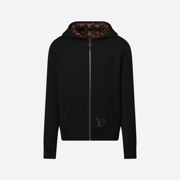 루이비통 양면 모노그램 니트 후드 재킷