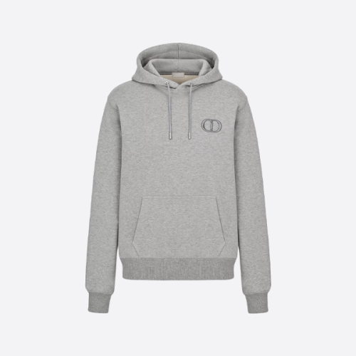 디올 클래식 자수 CD 후드티, 그레이