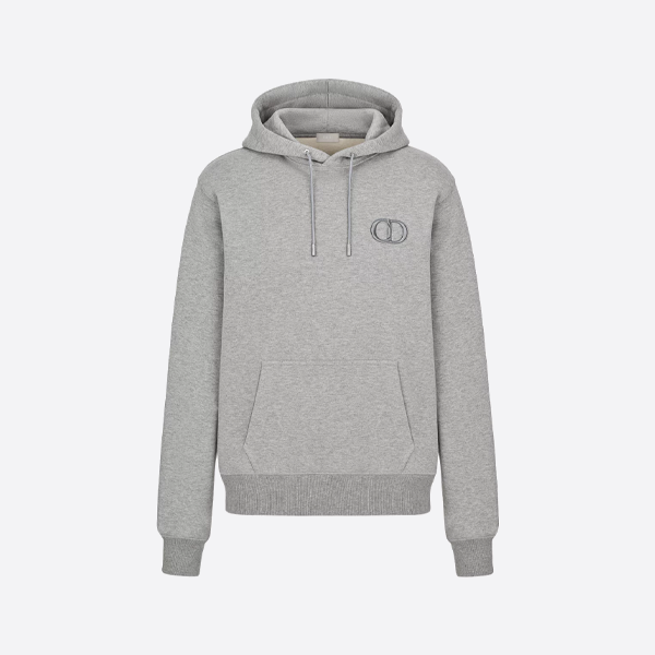 디올 클래식 자수 CD 후드티, 그레이