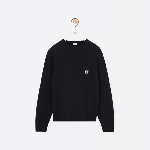 로에베 자수 로고 라운드넥 스웨터