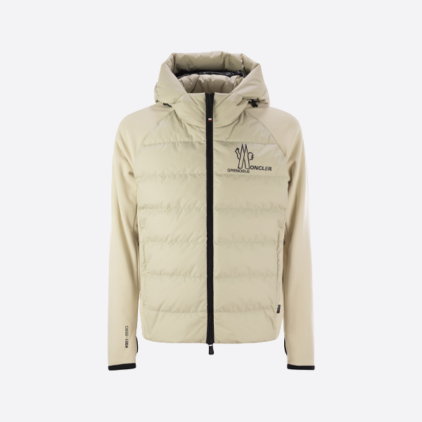 몽클레르 X 릭 오웬스 콜라보레이션 패치워크 소매 후드 다운 재킷