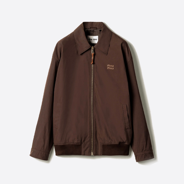 미우미우 자수 로고 지퍼 재킷